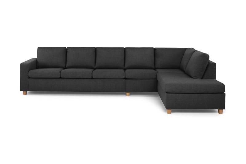 Crazy 5-seters Høyrevendt L-formet Sjeselongsofa i Stoff - Antrasitt - Møbler - Sofaer - Sofaer med sjeselong - 4 seters sofa med divan
