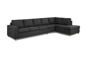 Crazy 5-seters Høyrevendt L-formet Sjeselongsofa i Stoff - Antrasitt - Møbler - Sofaer - Sofaer med sjeselong - 4 seters sofa med divan