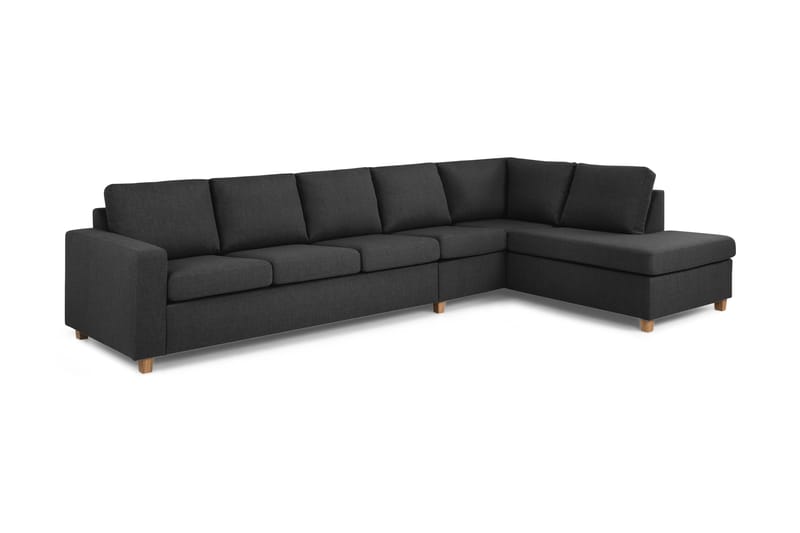Crazy 5-seters Høyrevendt L-formet Sjeselongsofa i Stoff - Antrasitt - Møbler - Sofaer - Sofaer med sjeselong - 4 seters sofa med divan