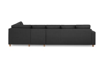 Crazy 5-seters Høyrevendt L-formet Sjeselongsofa i Stoff - Antrasitt - Møbler - Sofaer - Sofaer med sjeselong - 4 seters sofa med divan