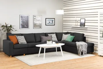 Crazy 5-seters Høyrevendt L-formet Sjeselongsofa i Stoff - Antrasitt - Møbler - Sofaer - Sofaer med sjeselong - 4 seters sofa med divan