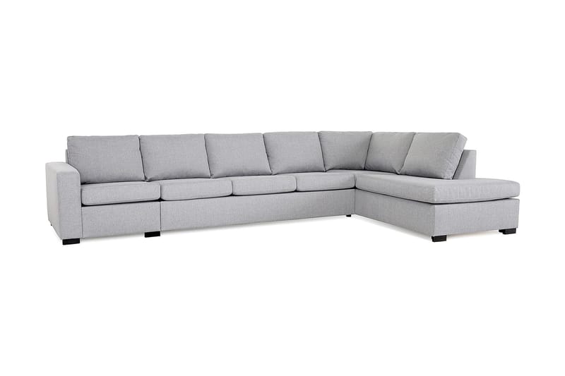 Crazy 5-seters Høyrevendt L-formet Sjeselongsofa i Stoff - Grå - Møbler - Sofaer - Sofaer med sjeselong - 4 seters sofa med divan