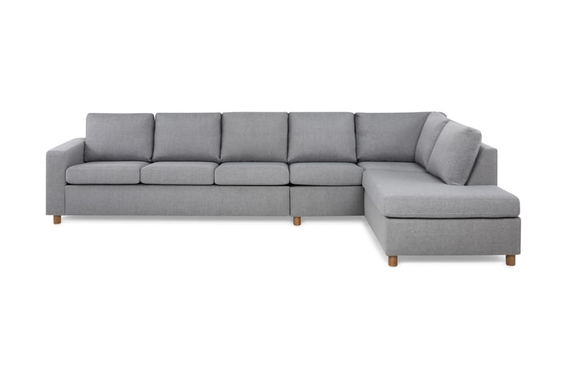 Crazy 5-seters Høyrevendt L-formet Sjeselongsofa i Stoff - Grå - Møbler - Sofaer - Sofaer med sjeselong - 4 seters sofa med divan