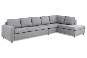Crazy 5-seters Høyrevendt L-formet Sjeselongsofa i Stoff - Grå - Møbler - Sofaer - Sofaer med sjeselong - 4 seters sofa med divan