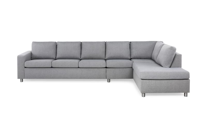 Crazy 5-seters Høyrevendt L-formet Sjeselongsofa i Stoff - Grå - Møbler - Sofaer - Sofaer med sjeselong - 4 seters sofa med divan