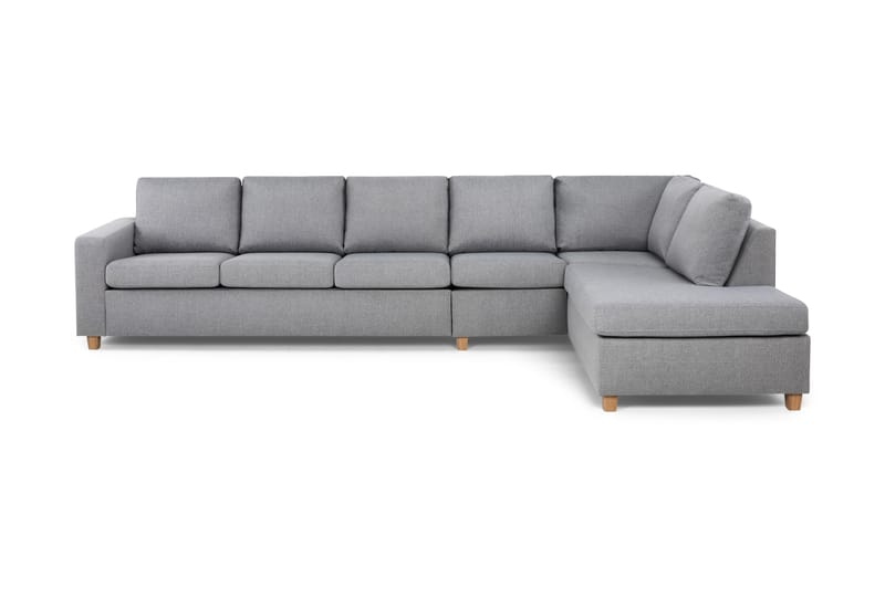 Crazy 5-seters Høyrevendt L-formet Sjeselongsofa i Stoff - Grå - Møbler - Sofaer - Sofaer med sjeselong - 4 seters sofa med divan