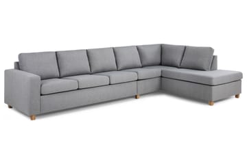 Crazy 5-seters Høyrevendt L-formet Sjeselongsofa i Stoff - Grå - Møbler - Sofaer - Sofaer med sjeselong - 4 seters sofa med divan