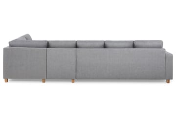Crazy 5-seters Høyrevendt L-formet Sjeselongsofa i Stoff - Grå - Møbler - Sofaer - Sofaer med sjeselong - 4 seters sofa med divan
