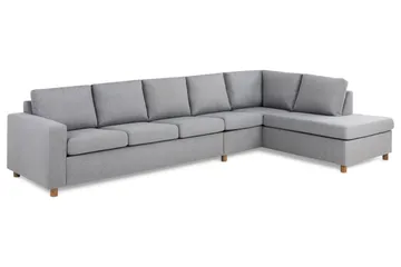Crazy 5-seters Høyrevendt L-formet Sjeselongsofa i Stoff - Grå - Møbler - Sofaer - Sofaer med sjeselong - 4 seters sofa med divan