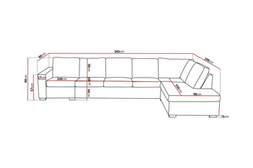 Crazy 5-seters Høyrevendt L-formet Sjeselongsofa i Stoff - Mørk grå - Møbler - Sofaer - Sofaer med sjeselong - 4 seters sofa med divan