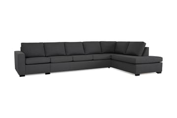 Crazy 5-seters Høyrevendt L-formet Sjeselongsofa i Stoff - Mørk grå - Møbler - Sofaer - Sofaer med sjeselong - 4 seters sofa med divan