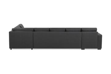 Crazy 5-seters Høyrevendt L-formet Sjeselongsofa i Stoff - Mørk grå - Møbler - Sofaer - Sofaer med sjeselong - 4 seters sofa med divan