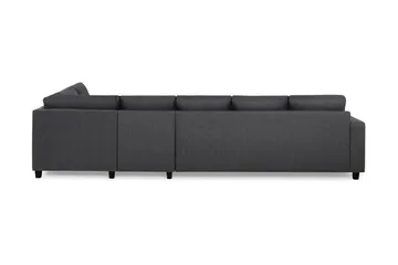 Crazy 5-seters Høyrevendt L-formet Sjeselongsofa i Stoff - Mørk grå - Møbler - Sofaer - Sofaer med sjeselong - 4 seters sofa med divan