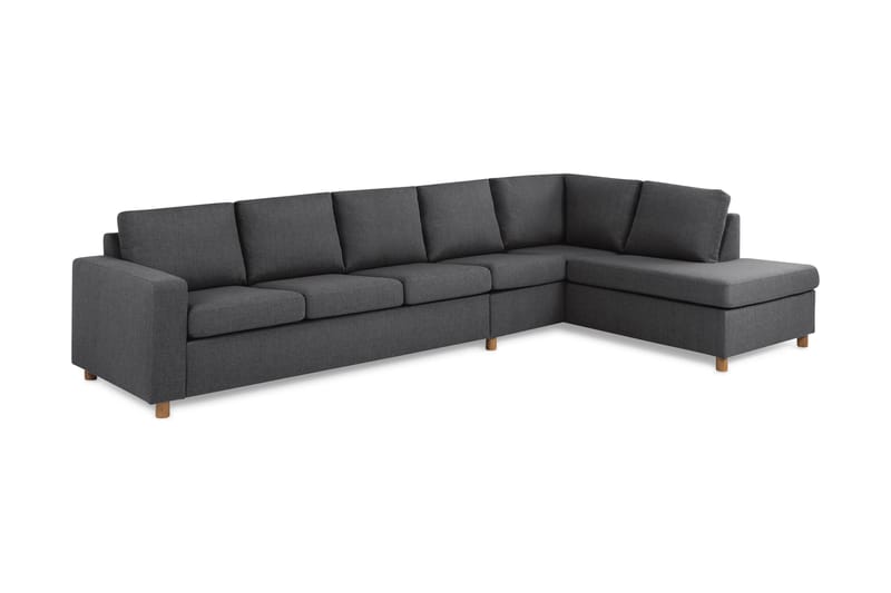Crazy 5-seters Høyrevendt L-formet Sjeselongsofa i Stoff - Mørk grå - Møbler - Sofaer - Sofaer med sjeselong - 4 seters sofa med divan
