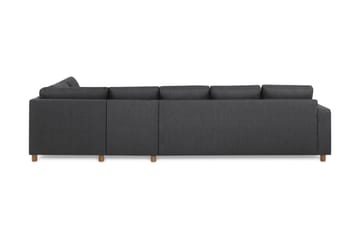 Crazy 5-seters Høyrevendt L-formet Sjeselongsofa i Stoff - Mørk grå - Møbler - Sofaer - Sofaer med sjeselong - 4 seters sofa med divan