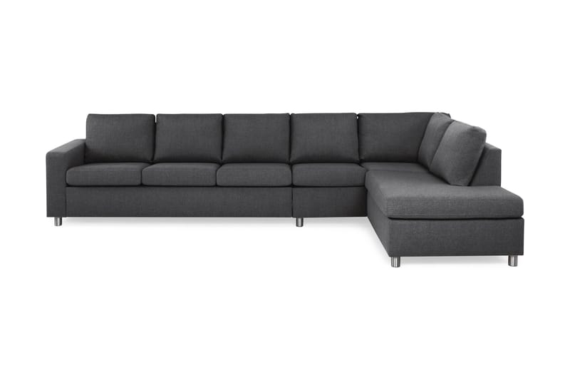 Crazy 5-seters Høyrevendt L-formet Sjeselongsofa i Stoff - Mørk grå - Møbler - Sofaer - Sofaer med sjeselong - 4 seters sofa med divan