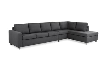 Crazy 5-seters Høyrevendt L-formet Sjeselongsofa i Stoff - Mørk grå - Møbler - Sofaer - Sofaer med sjeselong - 4 seters sofa med divan