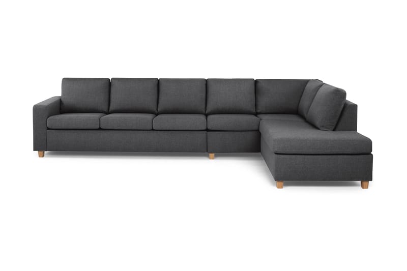 Crazy 5-seters Høyrevendt L-formet Sjeselongsofa i Stoff - Mørk grå - Møbler - Sofaer - Sofaer med sjeselong - 4 seters sofa med divan