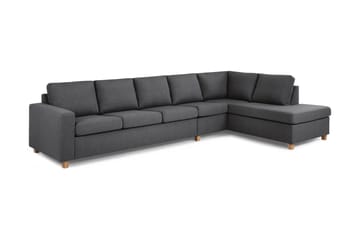Crazy 5-seters Høyrevendt L-formet Sjeselongsofa i Stoff - Mørk grå - Møbler - Sofaer - Sofaer med sjeselong - 4 seters sofa med divan