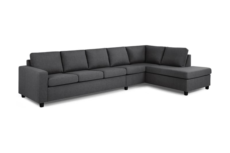Crazy 5-seters Høyrevendt L-formet Sjeselongsofa i Stoff - Mørk grå - Møbler - Sofaer - Sofaer med sjeselong - 4 seters sofa med divan