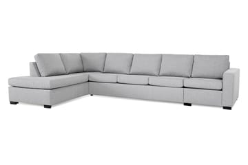 Crazy 5-seters Venstrevendt L-formet Sjeselongsofa i Stoff - Grå - Møbler - Sofaer - Sofaer med sjeselong - 4 seters sofa med divan