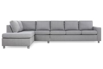 Crazy 5-seters Venstrevendt L-formet Sjeselongsofa i Stoff - Grå - Møbler - Sofaer - Sofaer med sjeselong - 4 seters sofa med divan