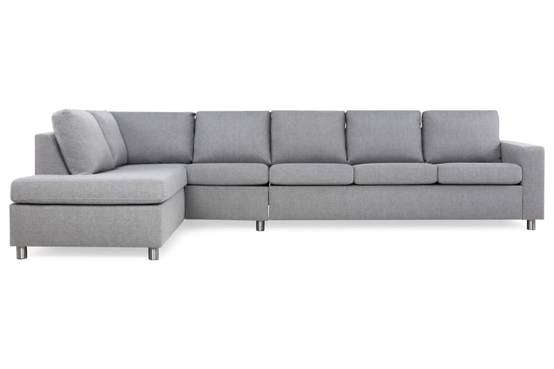 Crazy 5-seters Venstrevendt L-formet Sjeselongsofa i Stoff - Grå - Møbler - Sofaer - Sofaer med sjeselong - 4 seters sofa med divan