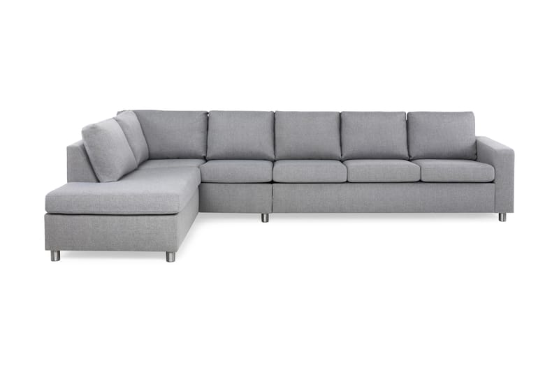 Crazy 5-seters Venstrevendt L-formet Sjeselongsofa i Stoff - Grå - Møbler - Sofaer - Sofaer med sjeselong - 4 seters sofa med divan