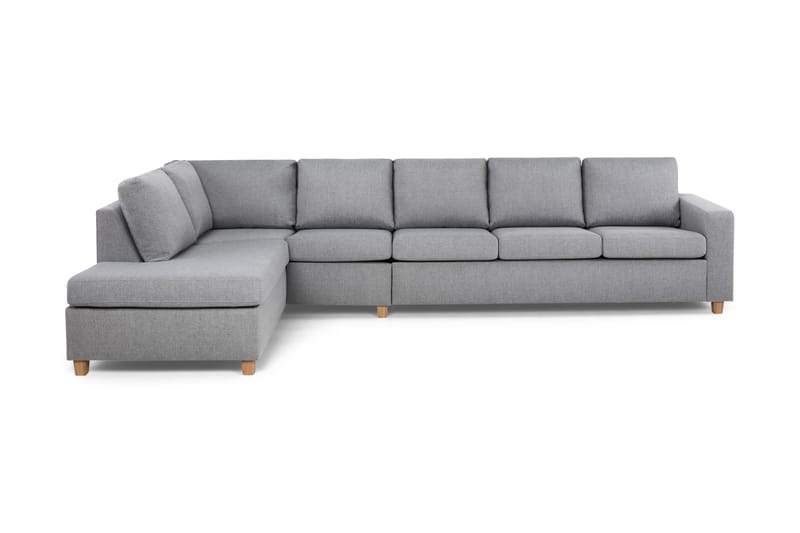 Crazy 5-seters Venstrevendt L-formet Sjeselongsofa i Stoff - Grå - Møbler - Sofaer - Sofaer med sjeselong - 4 seters sofa med divan