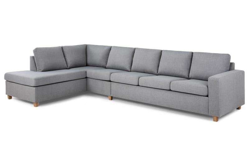 Crazy 5-seters Venstrevendt L-formet Sjeselongsofa i Stoff - Grå - Møbler - Sofaer - Sofaer med sjeselong - 4 seters sofa med divan