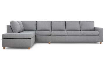 Crazy 5-seters Venstrevendt L-formet Sjeselongsofa i Stoff - Grå - Møbler - Sofaer - Sofaer med sjeselong - 4 seters sofa med divan