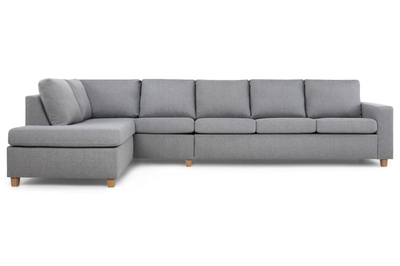 Crazy 5-seters Venstrevendt L-formet Sjeselongsofa i Stoff - Grå - Møbler - Sofaer - Sofaer med sjeselong - 4 seters sofa med divan