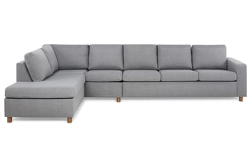 Crazy 5-seters Venstrevendt L-formet Sjeselongsofa i Stoff - Grå - Møbler - Sofaer - Sofaer med sjeselong - 4 seters sofa med divan