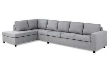 Crazy 5-seters Venstrevendt L-formet Sjeselongsofa i Stoff - Grå - Møbler - Sofaer - Sofaer med sjeselong - 4 seters sofa med divan