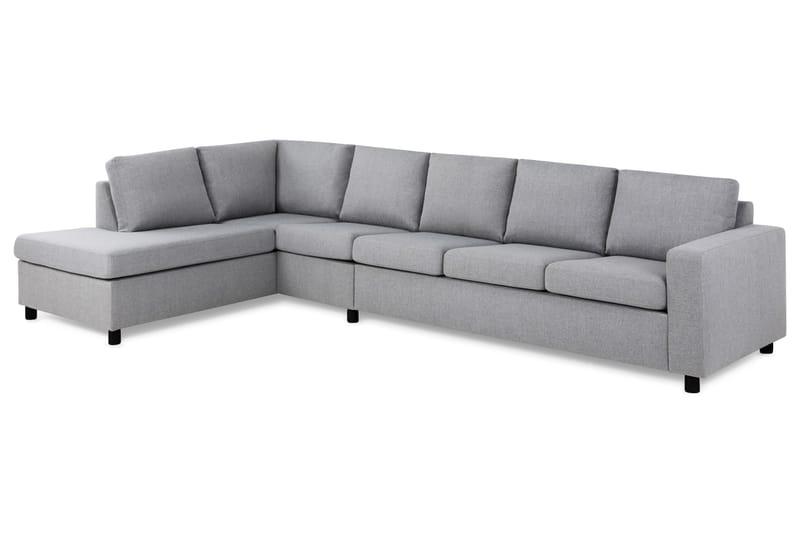 Crazy 5-seters Venstrevendt L-formet Sjeselongsofa i Stoff - Grå - Møbler - Sofaer - Sofaer med sjeselong - 4 seters sofa med divan