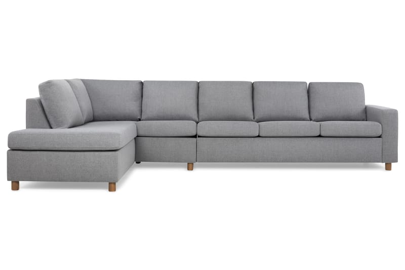 Crazy 5-seters Venstrevendt L-formet Sjeselongsofa i Stoff - Grå - Møbler - Sofaer - Sofaer med sjeselong - 4 seters sofa med divan