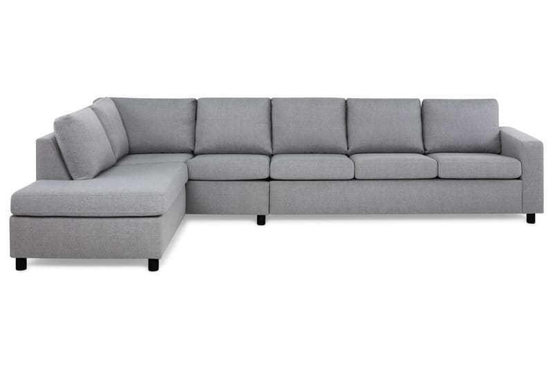 Crazy 5-seters Venstrevendt L-formet Sjeselongsofa i Stoff, Grå