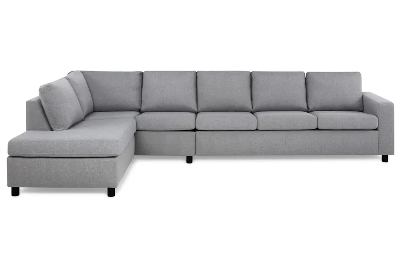 Crazy 5-seters Venstrevendt L-formet Sjeselongsofa i Stoff, Grå