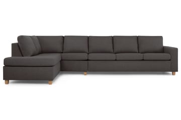 Crazy 5-seters Venstrevendt L-formet Sjeselongsofa i Stoff - Mørk grå - Møbler - Sofaer - Sofaer med sjeselong - 4 seters sofa med divan