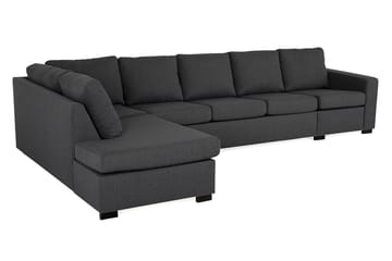 Crazy 5-seters Venstrevendt L-formet Sjeselongsofa i Stoff - Mørk grå - Møbler - Sofaer - Sofaer med sjeselong - 4 seters sofa med divan