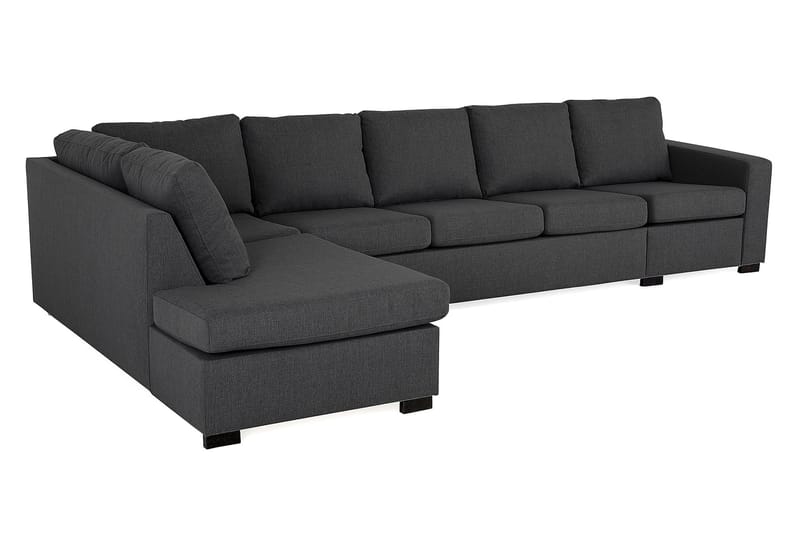 Crazy 5-seters Venstrevendt L-formet Sjeselongsofa i Stoff - Mørk grå - Møbler - Sofaer - Sofaer med sjeselong - 4 seters sofa med divan
