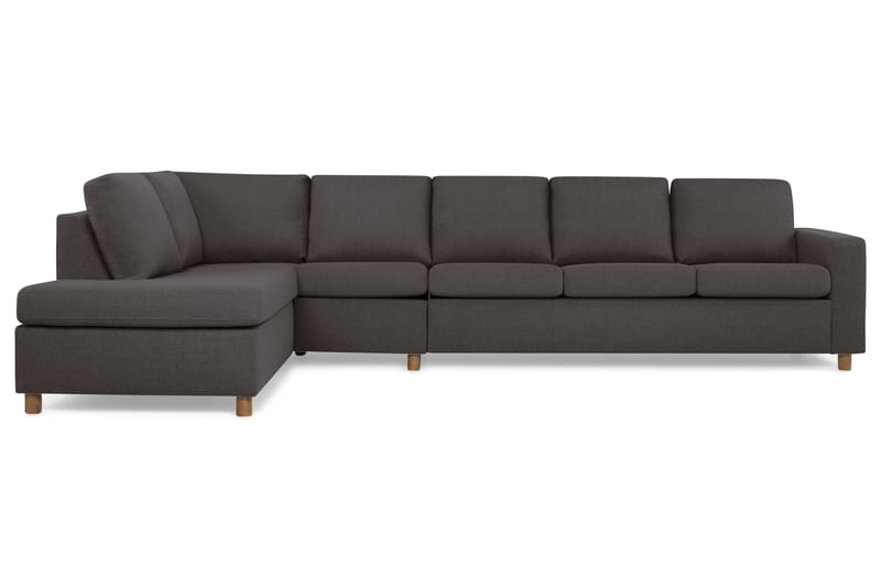 Crazy 5-seters Venstrevendt L-formet Sjeselongsofa i Stoff - Mørk grå - Møbler - Sofaer - Sofaer med sjeselong - 4 seters sofa med divan