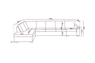 Crazy 5-seters Venstrevendt L-formet Sjeselongsofa i Stoff - Mørk grå - Møbler - Sofaer - Sofaer med sjeselong - 4 seters sofa med divan