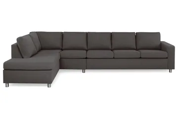Crazy 5-seters Venstrevendt L-formet Sjeselongsofa i Stoff - Mørk grå - Møbler - Sofaer - Sofaer med sjeselong - 4 seters sofa med divan