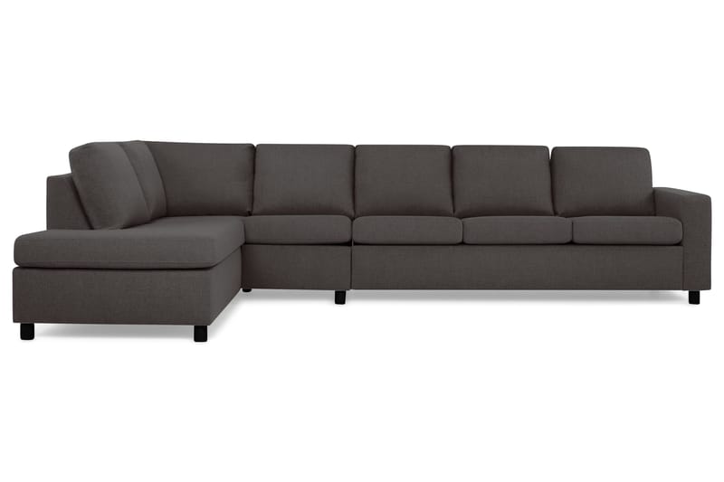 Crazy 5-seters Venstrevendt L-formet Sjeselongsofa i Stoff, Mørk grå