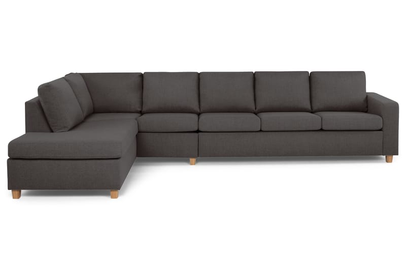 Crazy 5-seters Venstrevendt L-formet Sjeselongsofa i Stoff - Mørk grå - Møbler - Sofaer - Sofaer med sjeselong - 4 seters sofa med divan