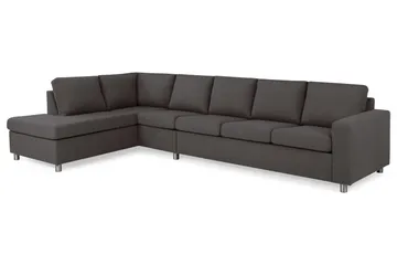 Crazy 5-seters Venstrevendt L-formet Sjeselongsofa i Stoff - Mørk grå - Møbler - Sofaer - Sofaer med sjeselong - 4 seters sofa med divan