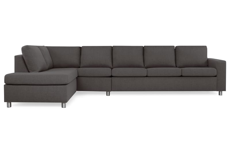 Crazy 5-seters Venstrevendt L-formet Sjeselongsofa i Stoff - Mørk grå - Møbler - Sofaer - Sofaer med sjeselong - 4 seters sofa med divan