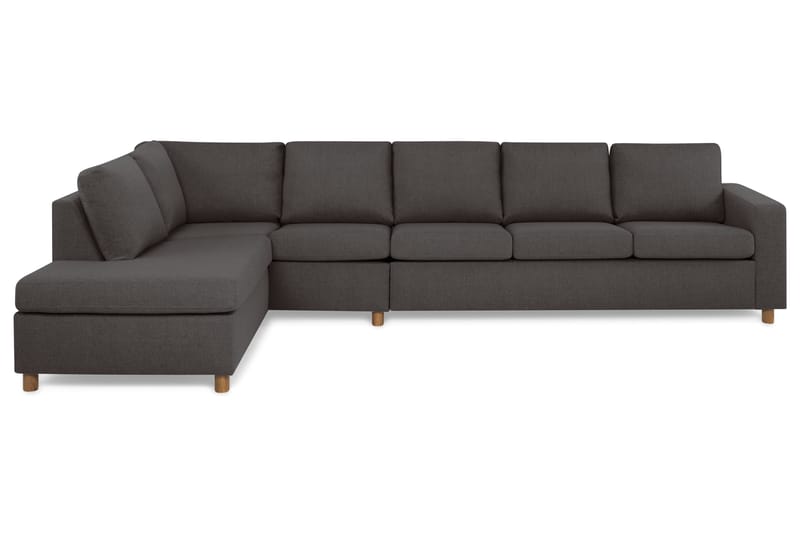 Crazy 5-seters Venstrevendt L-formet Sjeselongsofa i Stoff - Mørk grå - Møbler - Sofaer - Sofaer med sjeselong - 4 seters sofa med divan