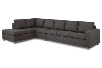 Crazy 5-seters Venstrevendt L-formet Sjeselongsofa i Stoff - Mørk grå - Møbler - Sofaer - Sofaer med sjeselong - 4 seters sofa med divan
